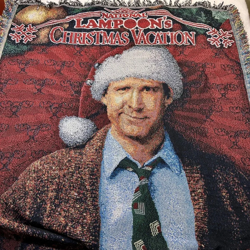 Warner Bros Christmas Vacation Woven‎ Throw Blanket OS Red Clark Griswold Movie